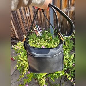 Vintage Coach Legacy Zip Shoulder Bag Black Leather - 9966
